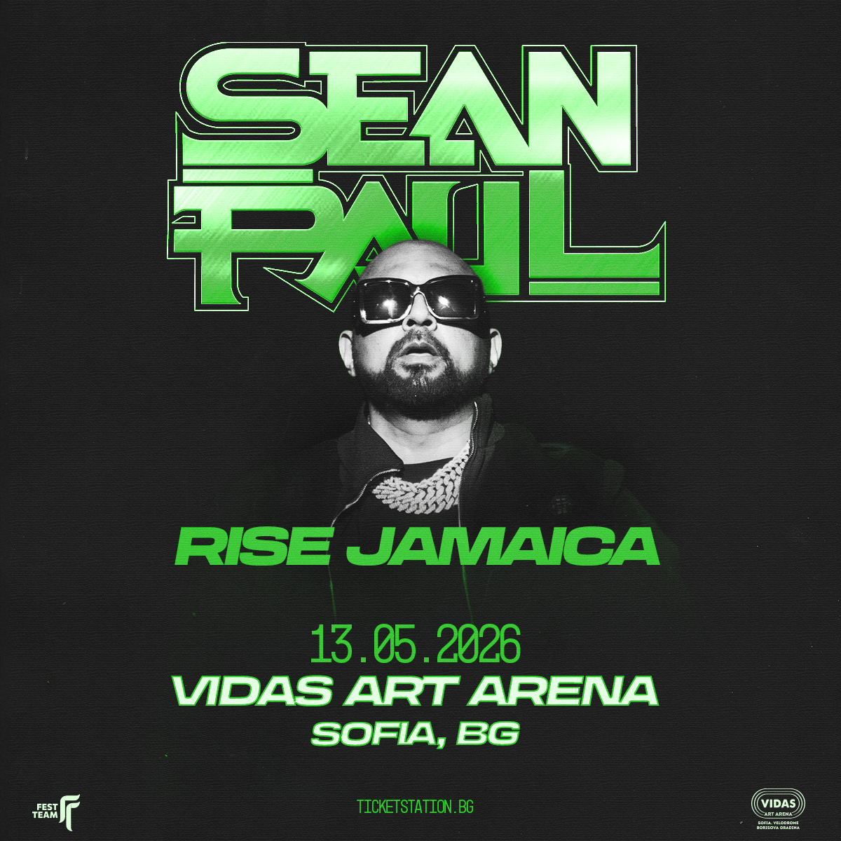 Sean Paul излиза на Vidas Art Arena с Rise Jamaica на 13 май 2026