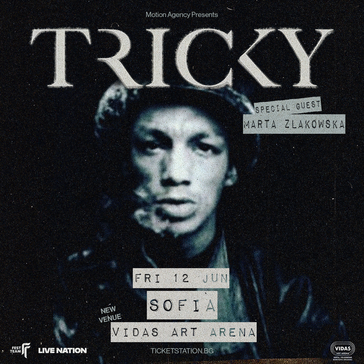 Концертът на Tricky в София на по-голяма сцена